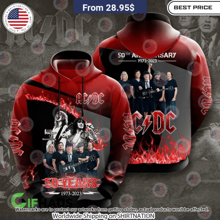 ACDC Members 50 Years Shirt Elegant and sober Pic