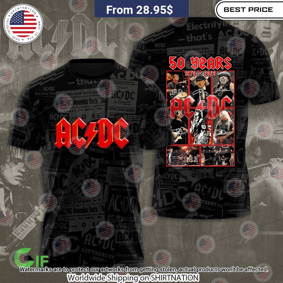 ACDC Rock Band 50 Years Shirt Elegant picture.