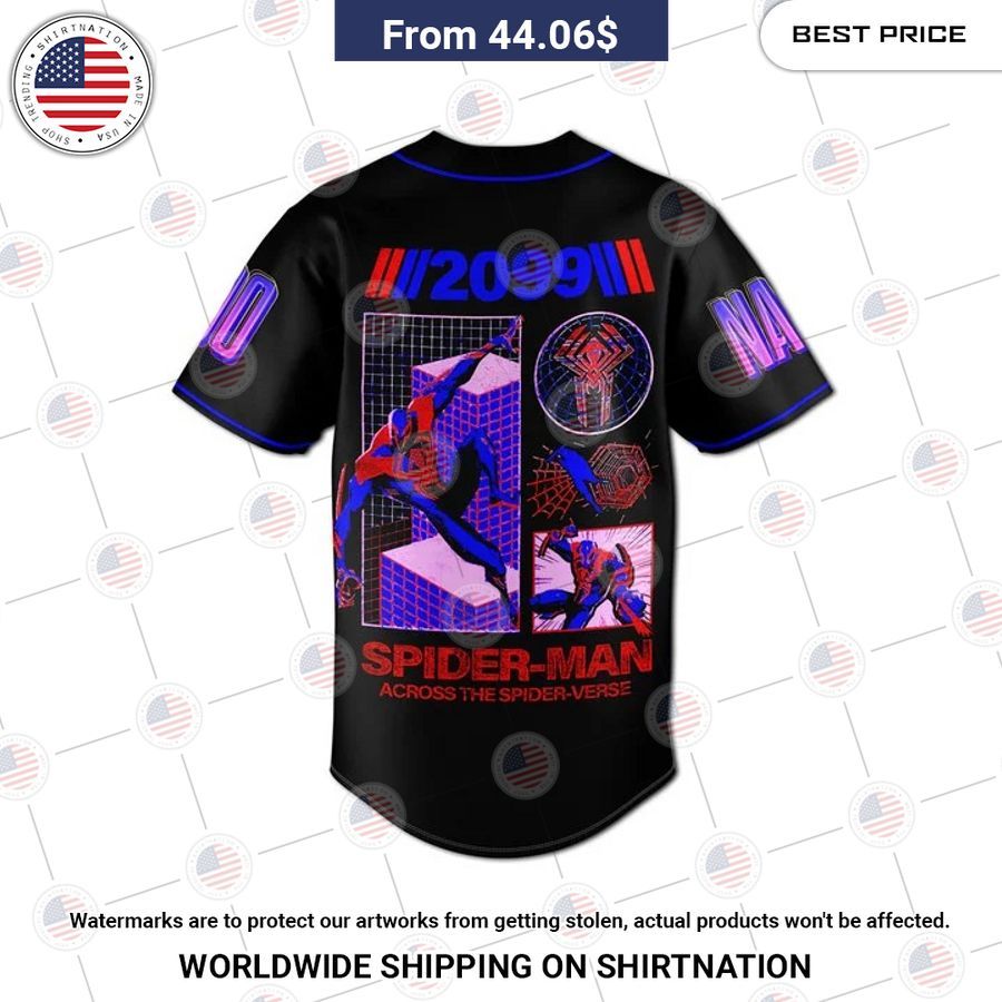 Across the spider verse 2099 Custom Baseball Jersey Eye soothing picture dear