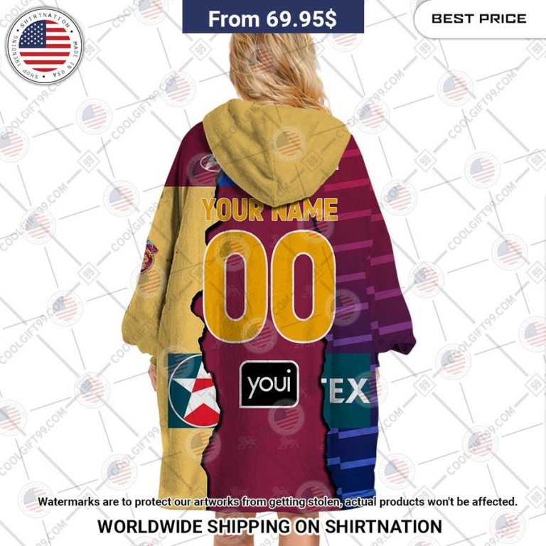 AFL Brisbane Lions Mix CUSTOM Hoodie Blanket Cool look bro