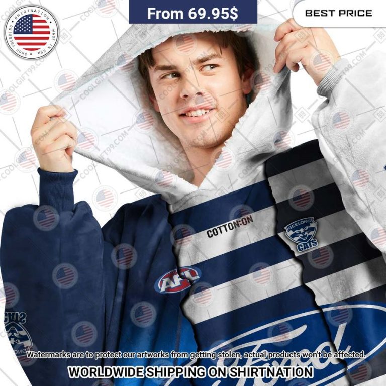 AFL Geelong Cats Mix CUSTOM Hoodie Blanket Selfie expert