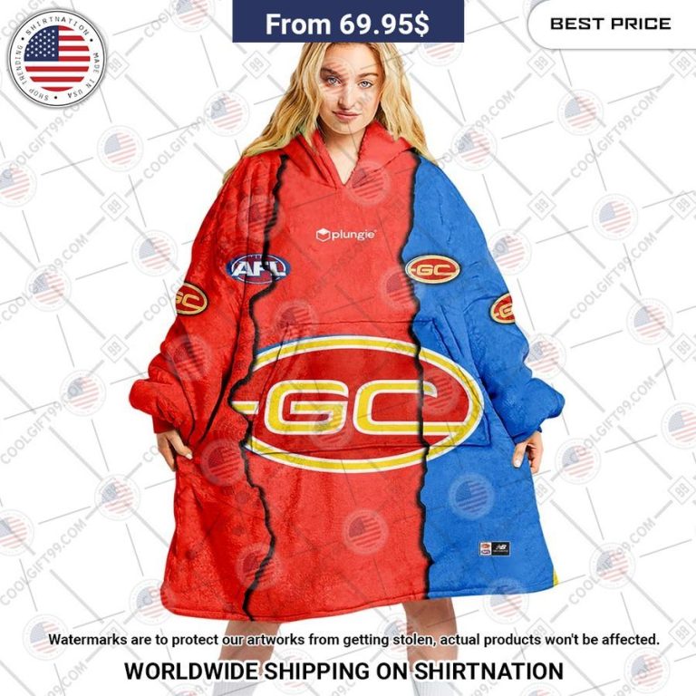 AFL Gold Coast Suns Mix CUSTOM Hoodie Blanket You look too weak