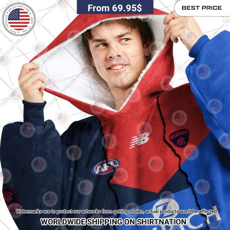 AFL Melbourne Demons Mix CUSTOM Hoodie Blanket You look too weak