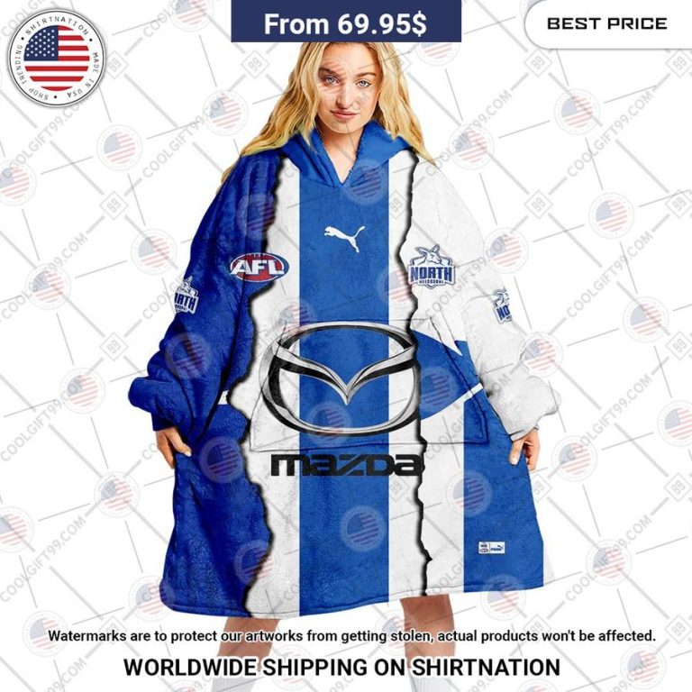 AFL North Melbourne Kangaroos Mix CUSTOM Hoodie Blanket Rocking picture