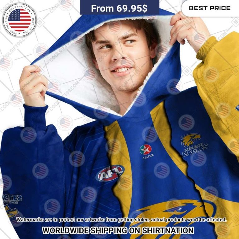 AFL West Coast Eagles Mix CUSTOM Hoodie Blanket Mesmerising