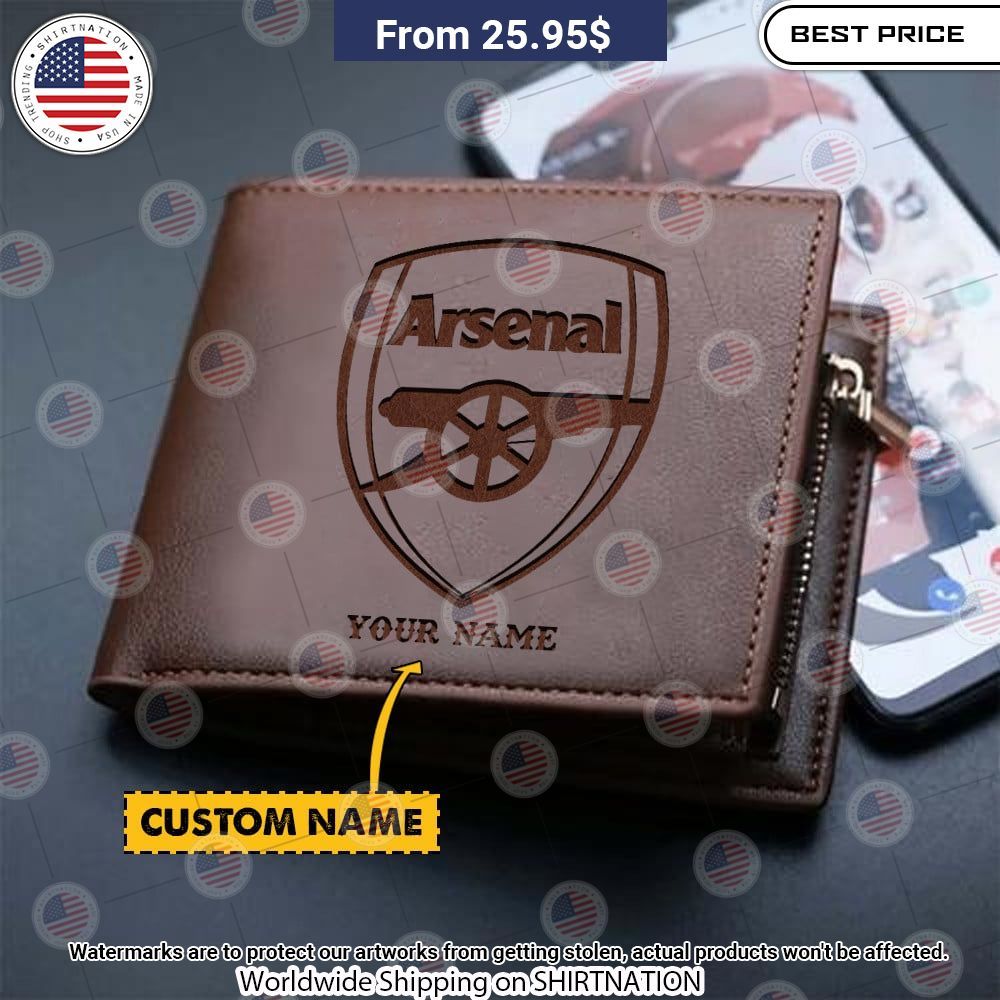 Arsenal Personalized Leather Wallet Hundred million dollar smile bro