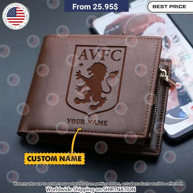 Aston Villa Personalized Leather Wallet Good one dear