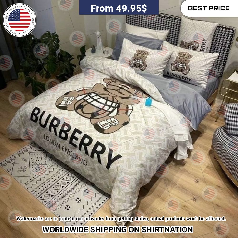 BEST Burberry London England Teddy Bear Bedding Set Unique and sober