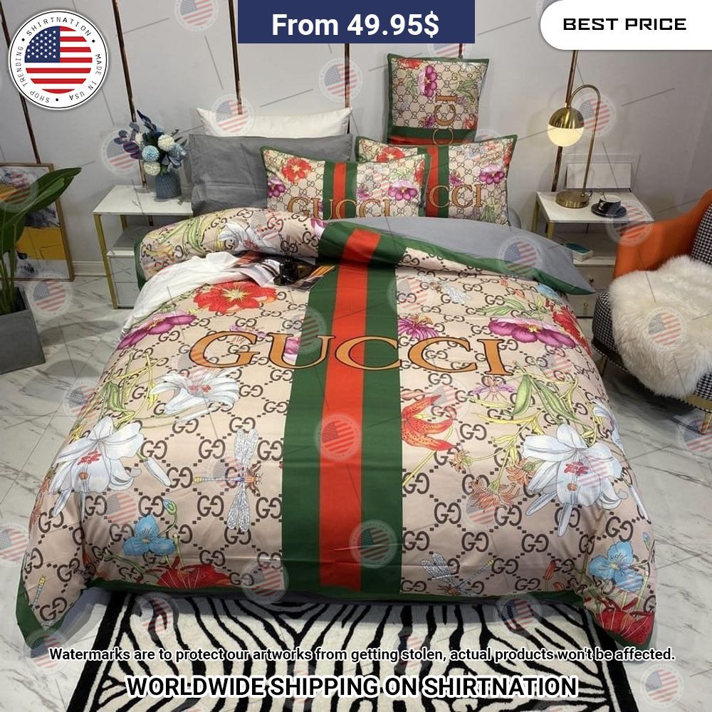BEST Gucci Flowers Bedding Set Hey! Your profile picture is awesome