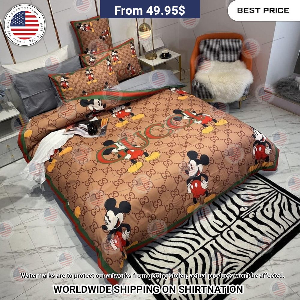 BEST Gucci Mickey Mouse Bedding Set Unique and sober