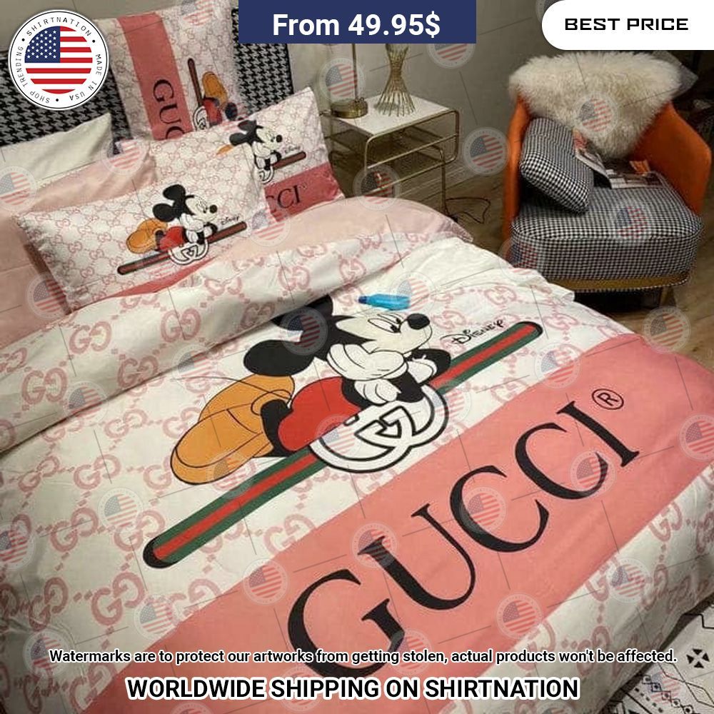 BEST Mickey Mouse Disney Gucci Bedding Set This is awesome and unique