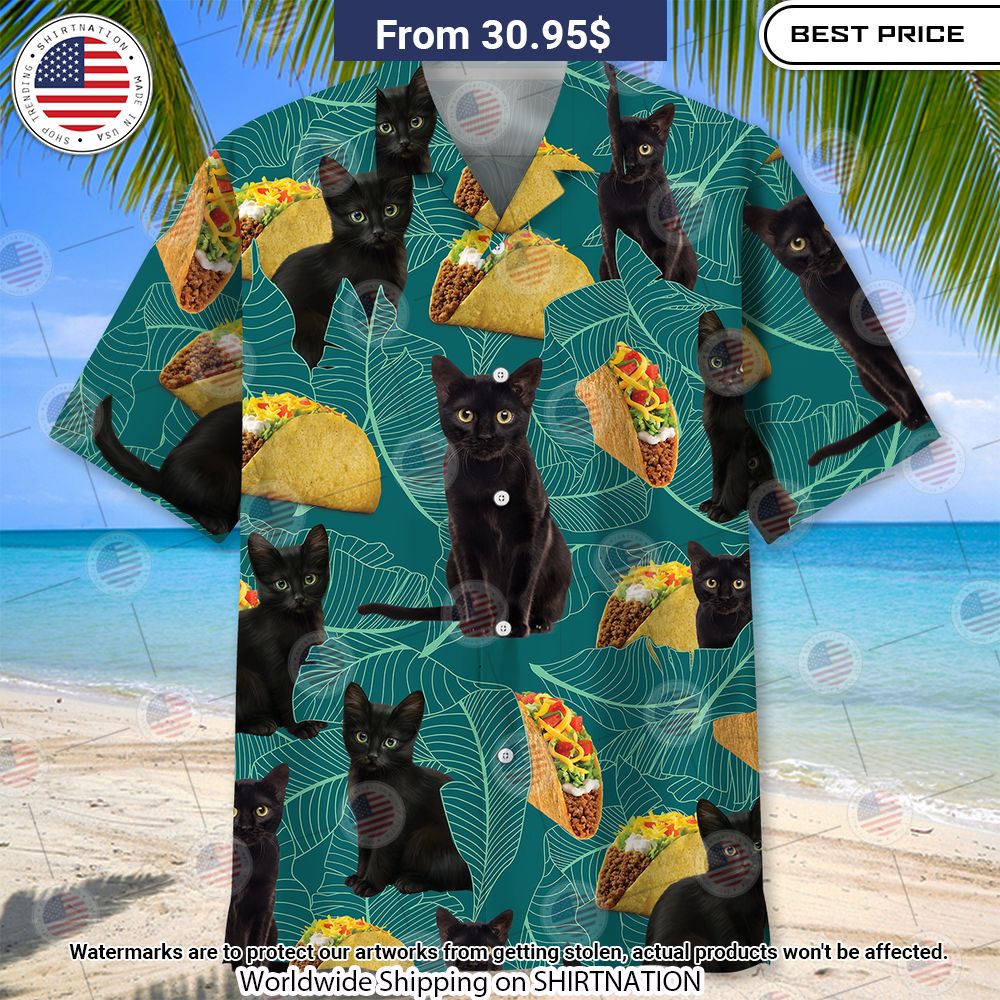 Black Cats Food Hawaiian Shirt Cuteness overloaded