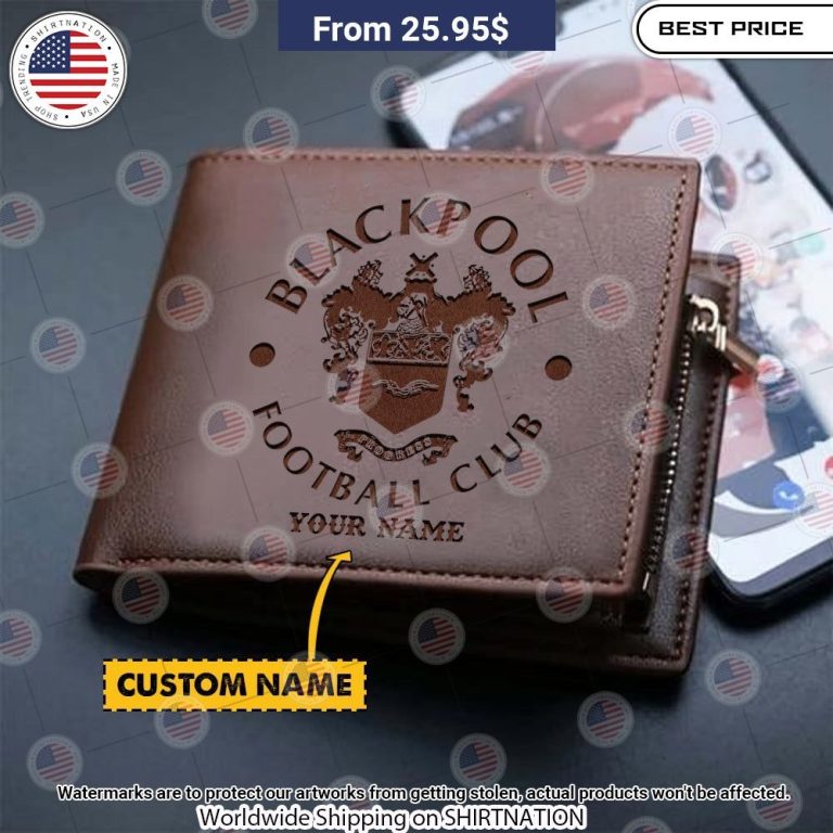 Blackpool Personalized Leather Wallet Cool DP