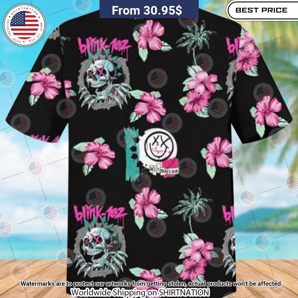 Blink 182 Hibiscus Flower Hawaiian Shirt Cutting dash