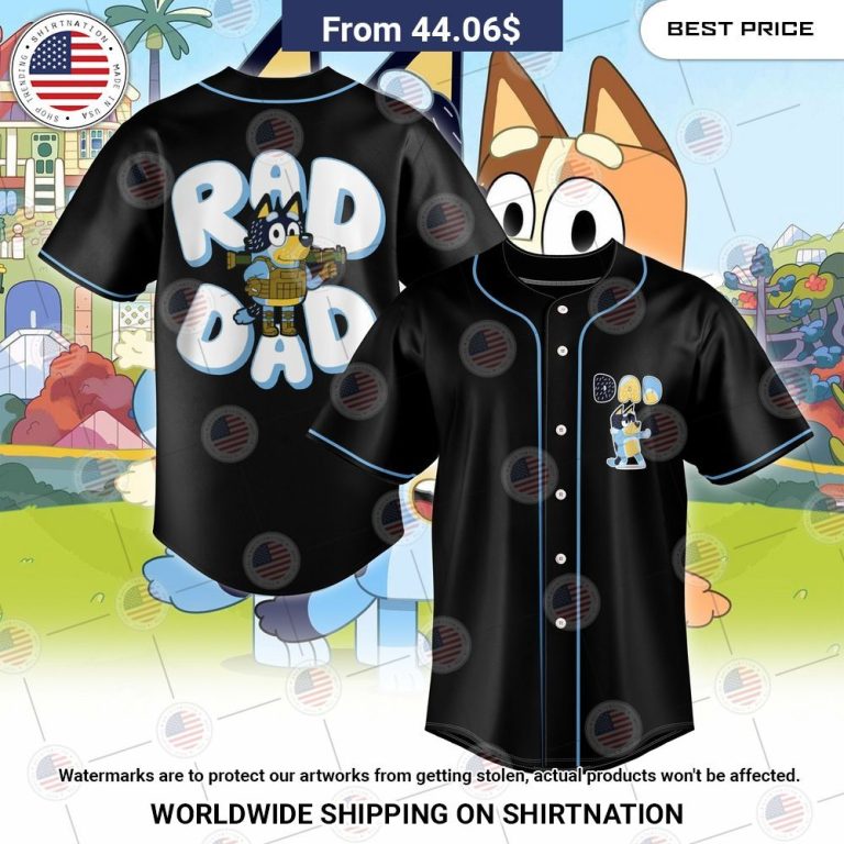 Bluey Rad Dad Baseball Jersey Our hard working soul