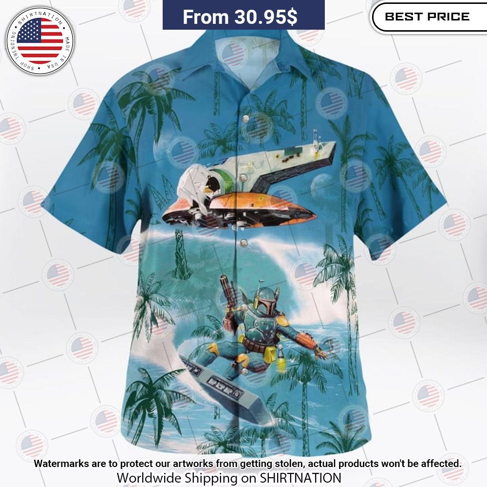 Boba Fett The Mandalorian Surfing Hawaiian Shirt You look handsome bro