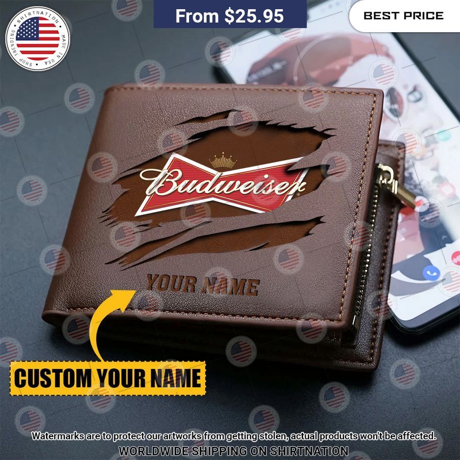 Budweiser Beer CUSTOM Leather Wallet Loving, dare I say?