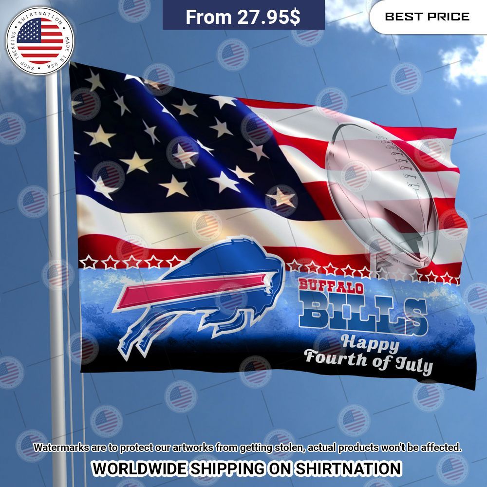 Buffalo Bills Happy Fourth of July Flag Unique and sober