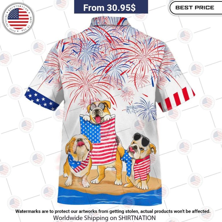 Bulldog 4th Of July Flag Hawaiian Shirt It is too funny