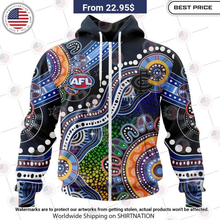 Carlton Football Club Indigenous Custom Shirt Cutting dash