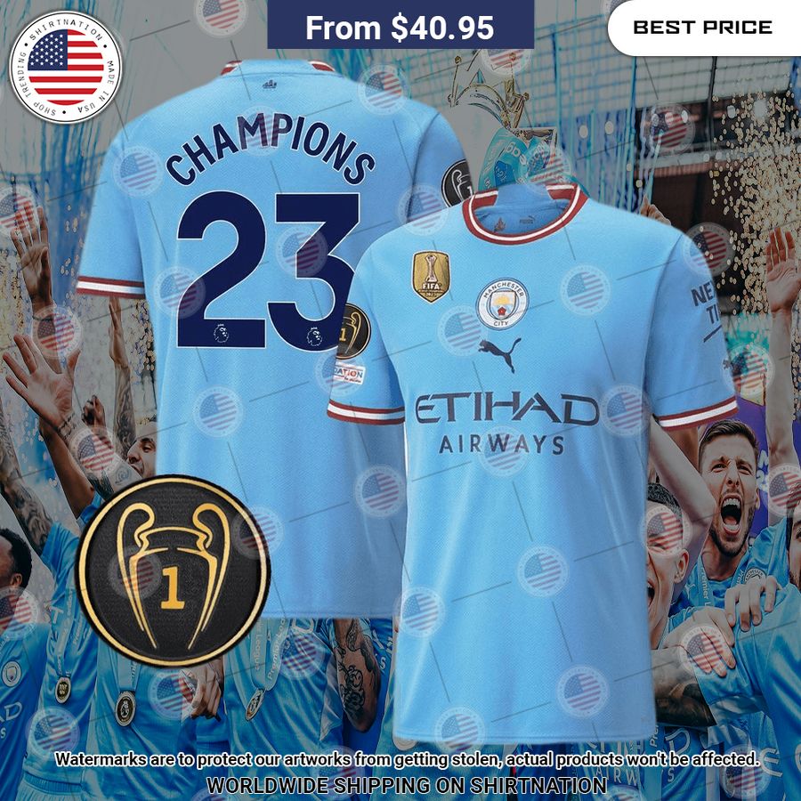 Champions 23 Manchester City Home Football Jersey