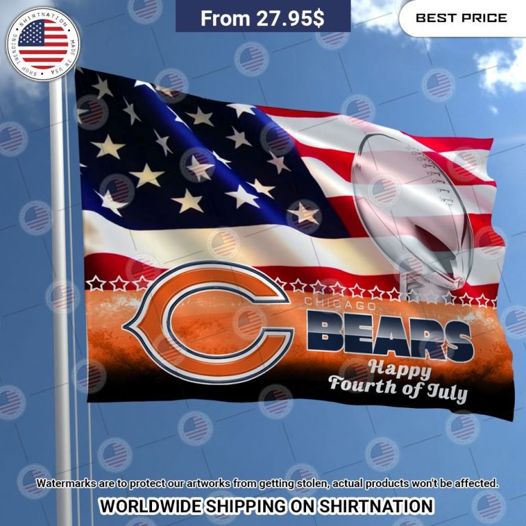 Chicago Bears Happy Fourth of July Flag My friends!