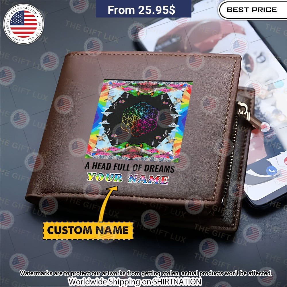 Coldplay A Head Full of Dreams Album Custom Leather Wallet Super sober