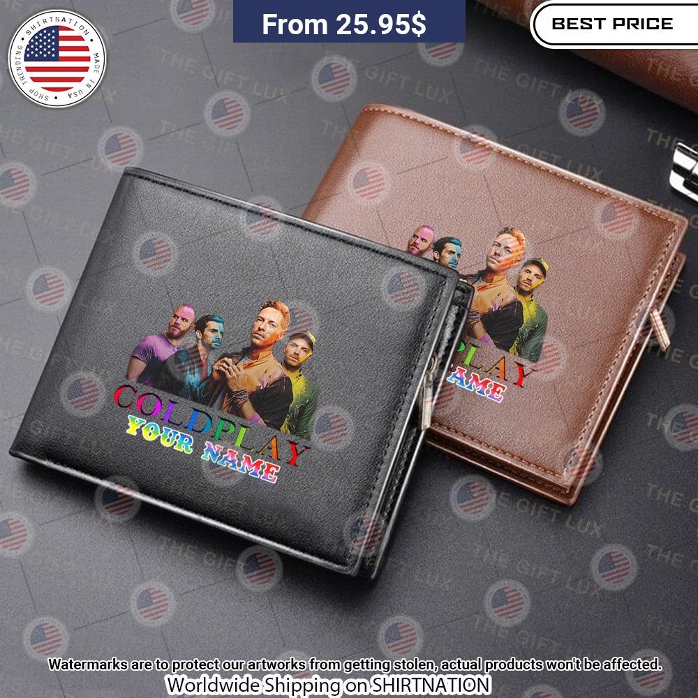 Coldplay Band Custom Leather Wallet Natural and awesome