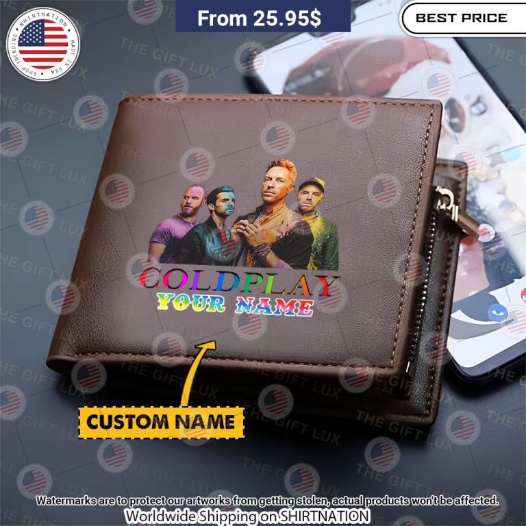 Coldplay Band Custom Leather Wallet Beauty is power; a smile is its sword.