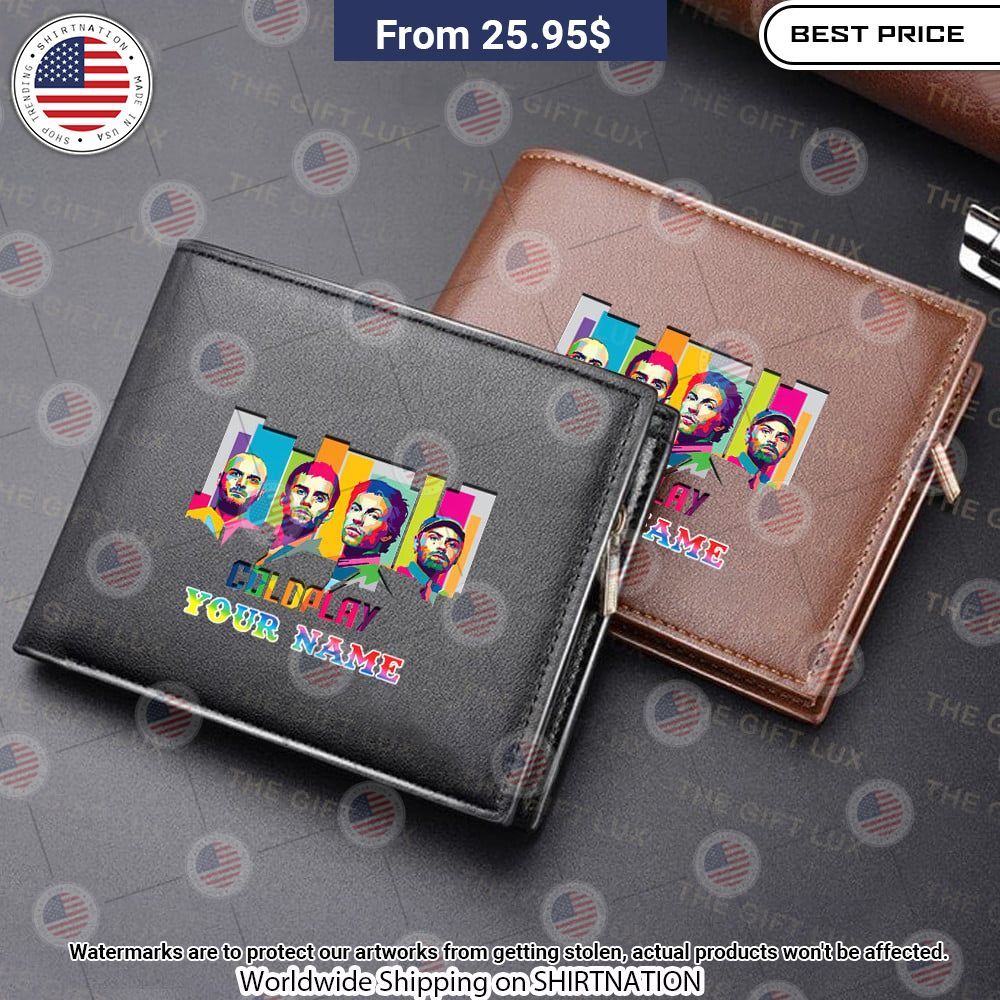 Coldplay Band Pattern Custom Leather Wallet I like your dress, it is amazing