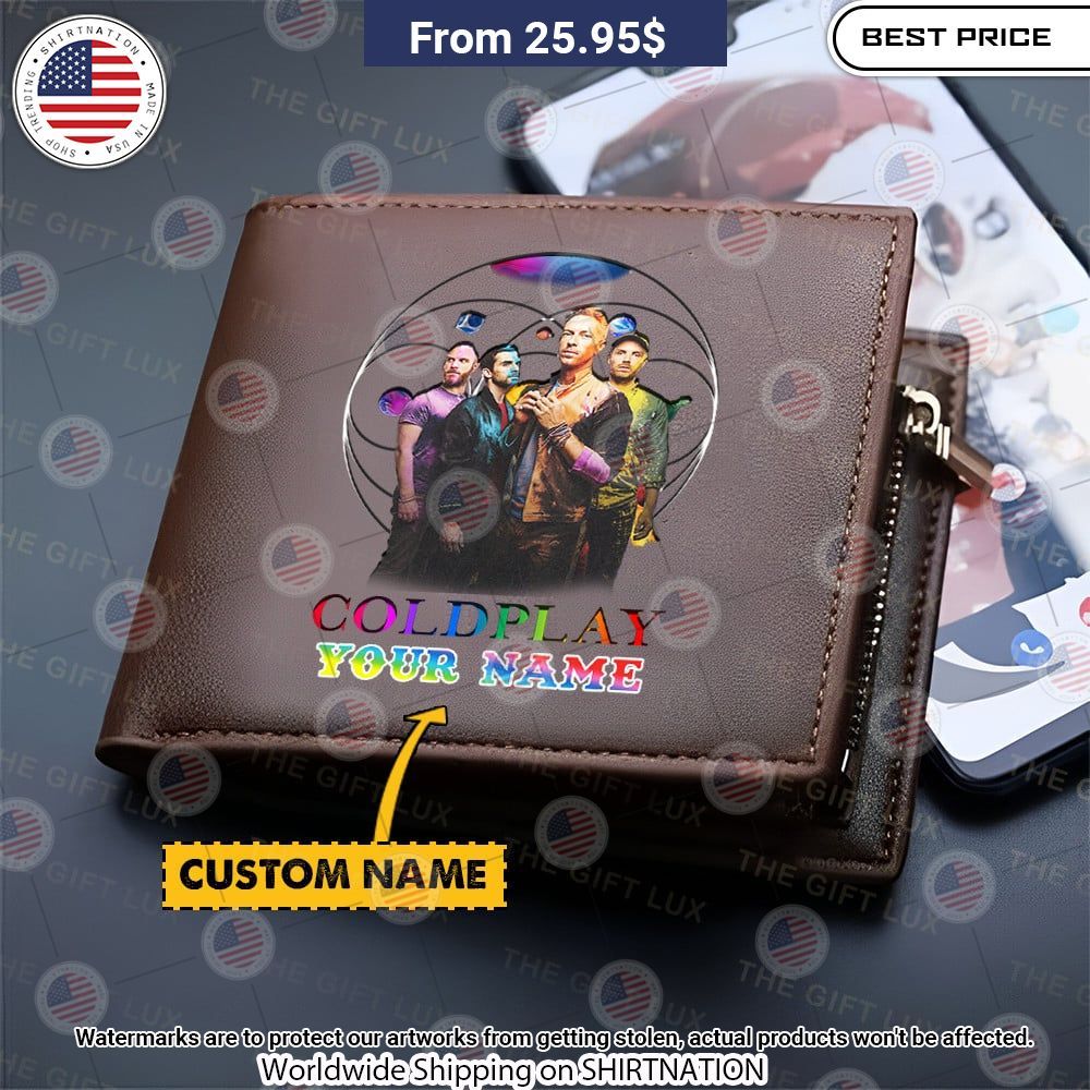 Coldplay Custom Leather Wallet Stand easy bro