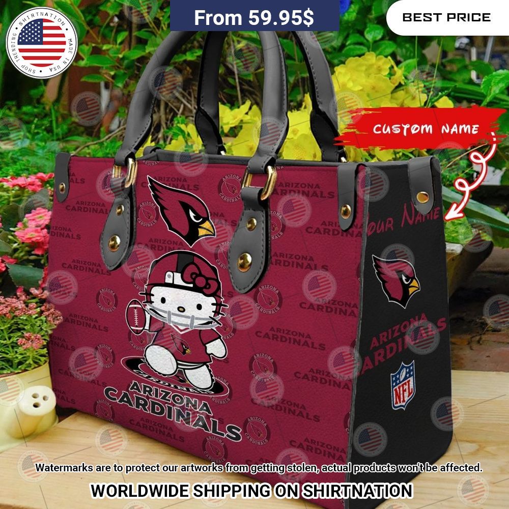 BEST Arizona Cardinals Hello Kitty Custom Leather Handbags