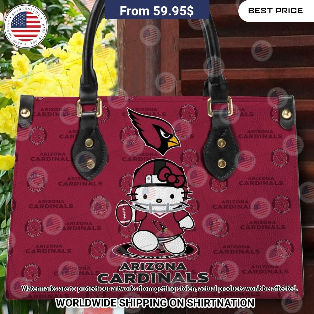 Custom Arizona Cardinals Hello Kitty Leather Handbag You look elegant man