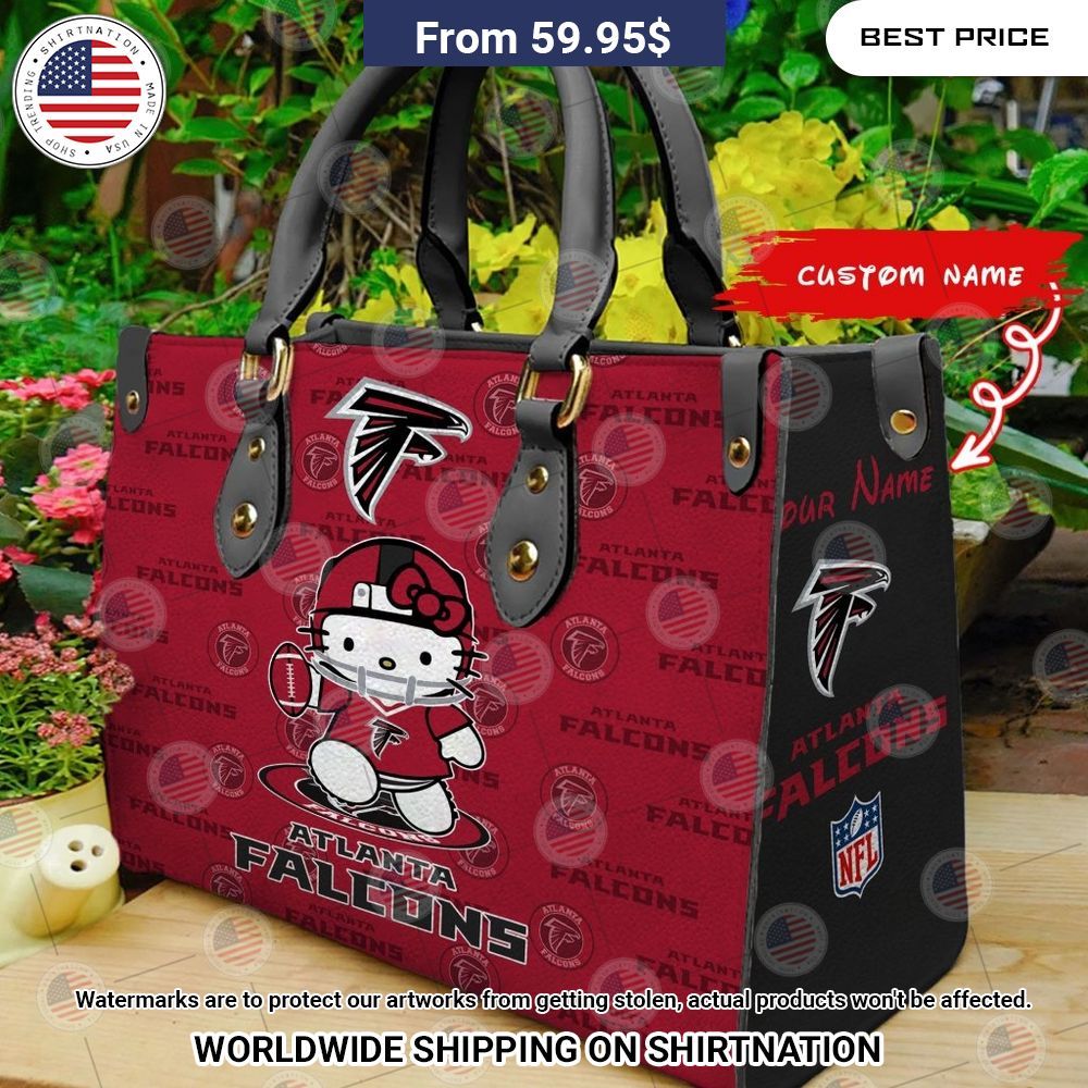BEST Atlanta Falcons Hello Kitty Custom Leather Handbags