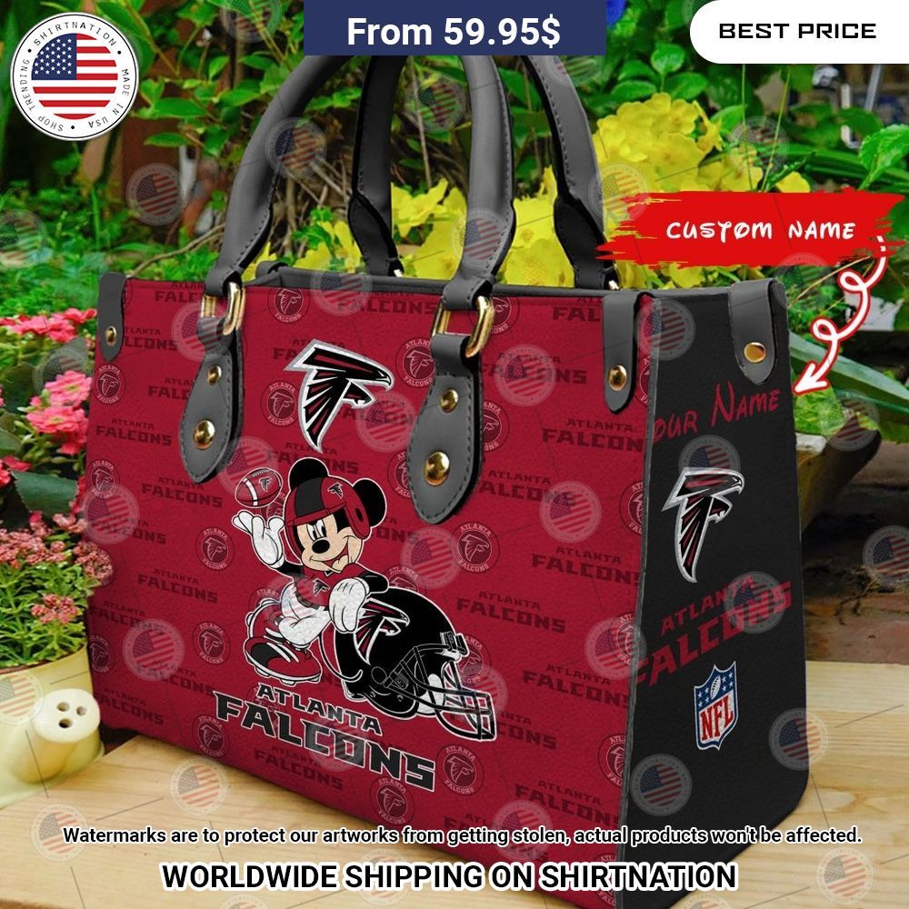 Custom Atlanta Falcons Minnie Mouse Leather Handbag Cool look bro