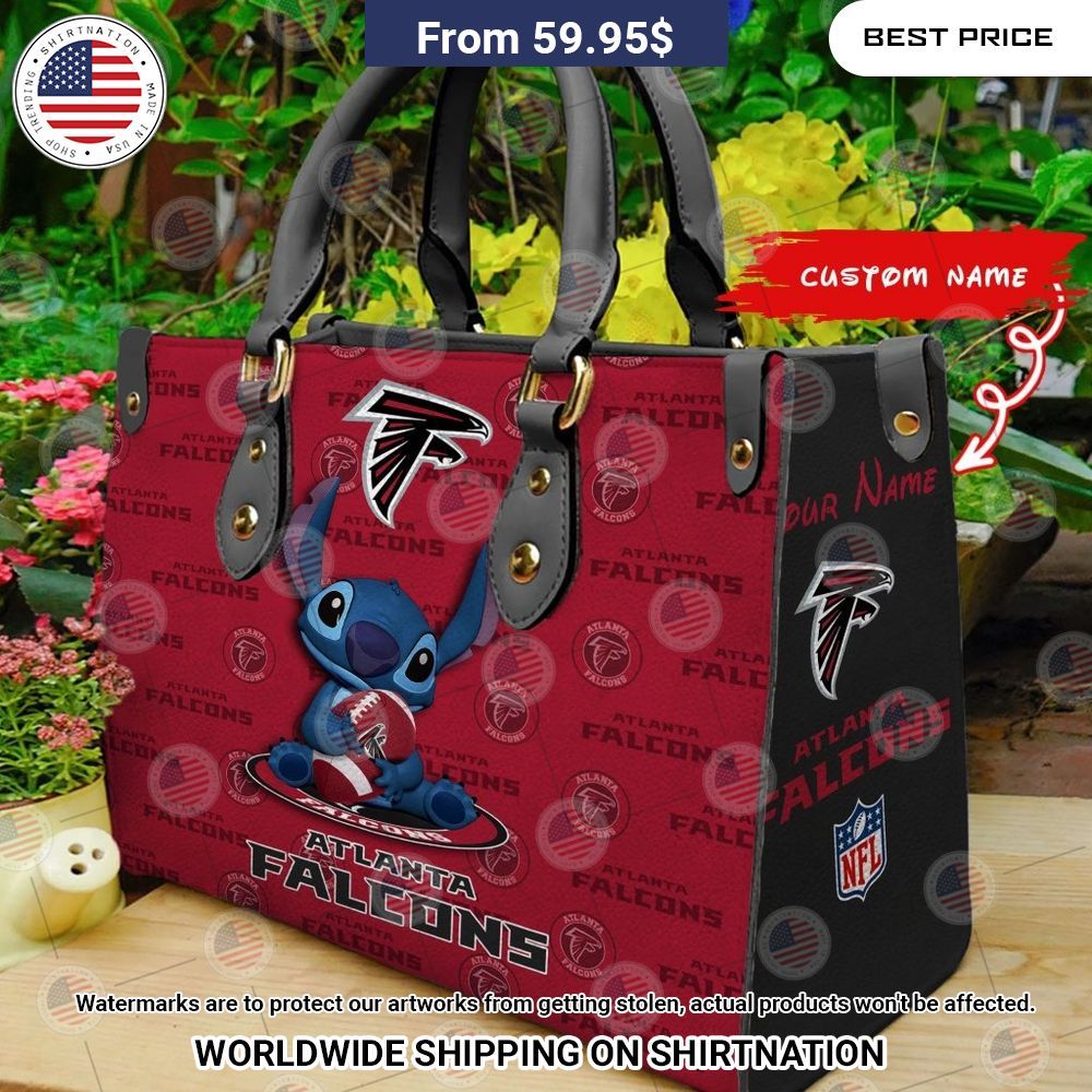 Custom Atlanta Falcons Stitch Leather Handbag Out of the world