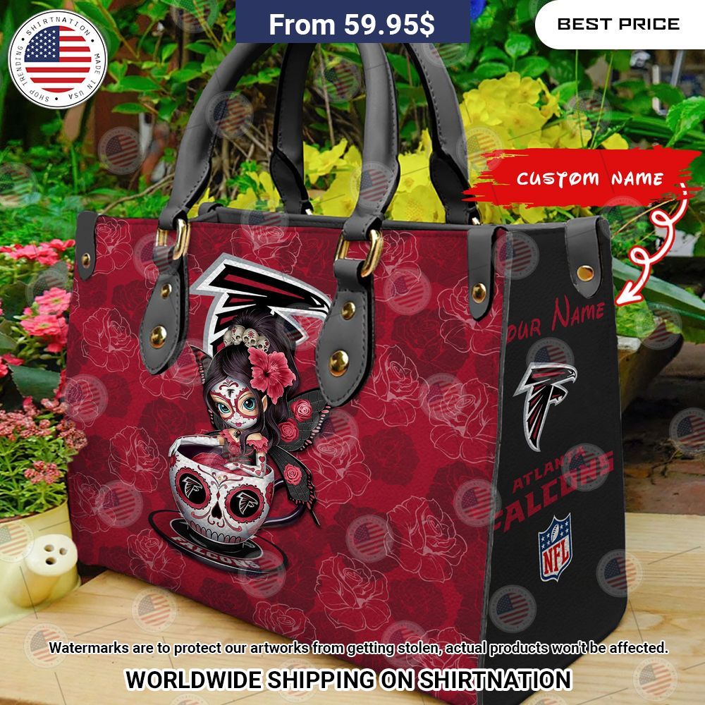 BEST Atlanta Falcons Sugar Skull Girl Custom Leather Handbags