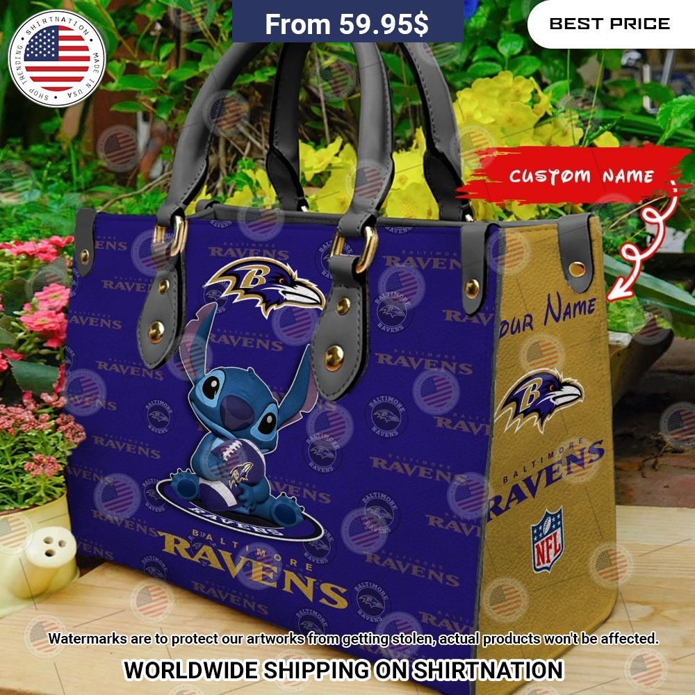 BEST Baltimore Ravens Stitch Custom Leather Handbags