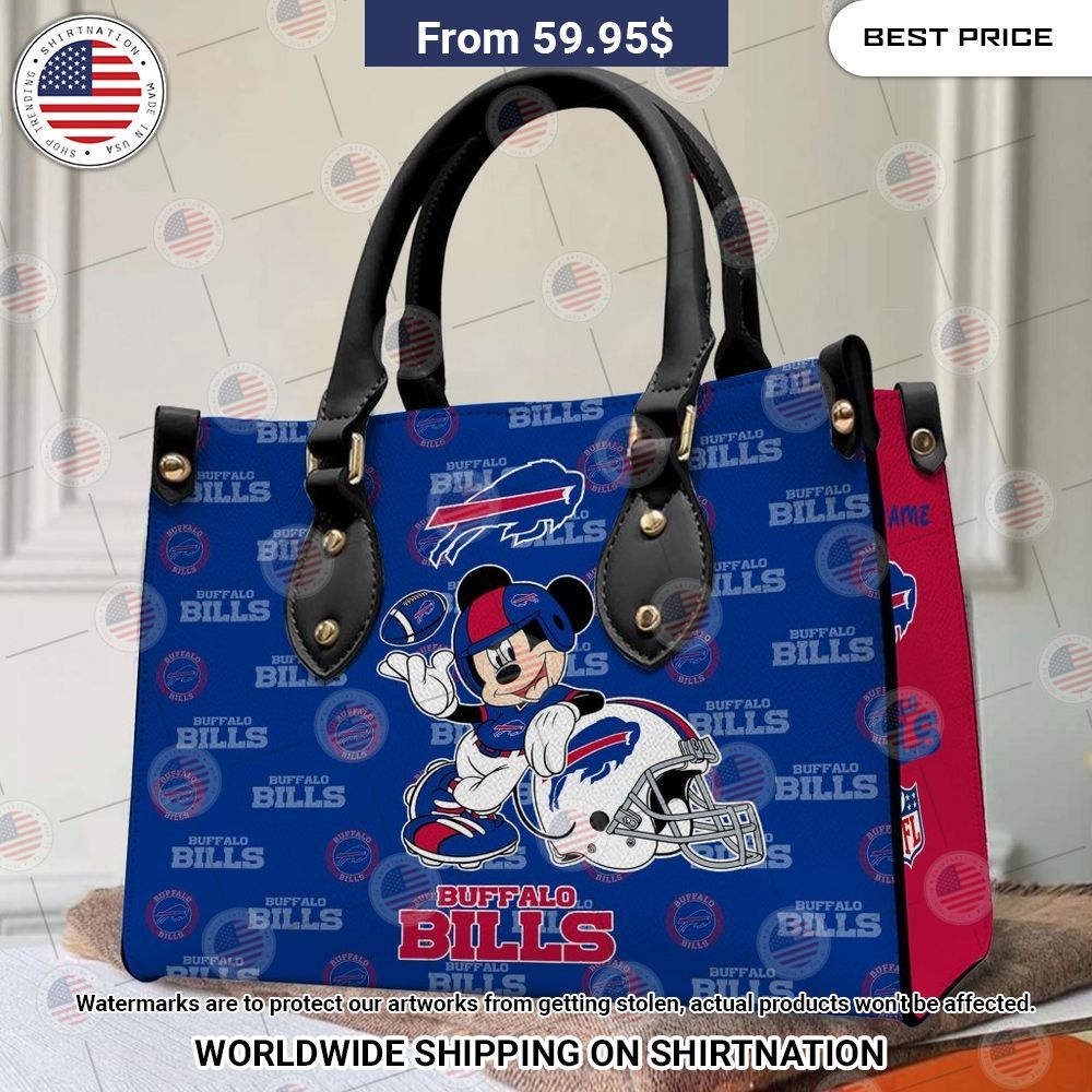 Custom Buffalo Bills Mickey Mouse Leather Handbag Amazing Pic