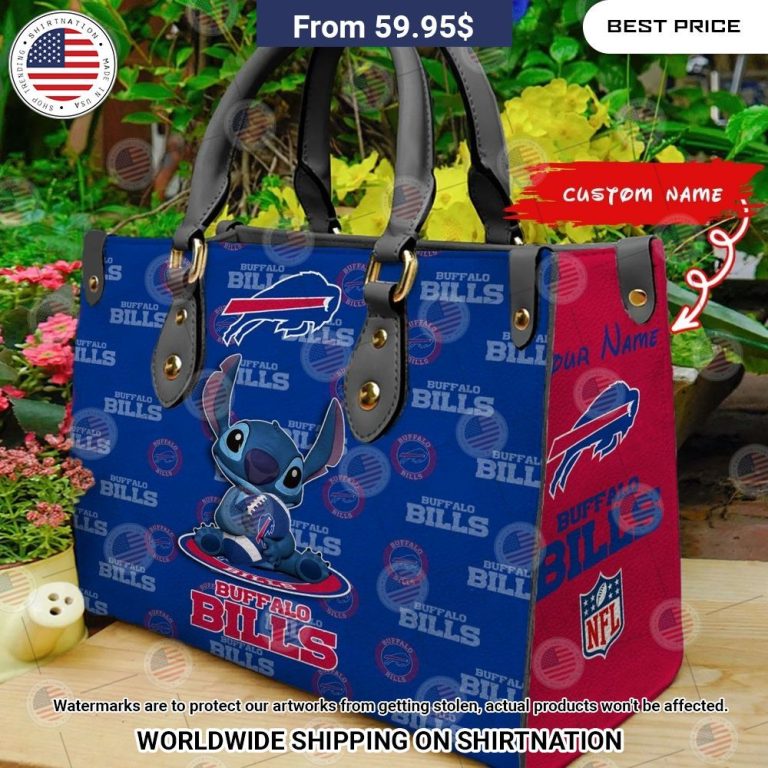 Custom Buffalo Bills Stitch Leather Handbag Eye soothing picture dear