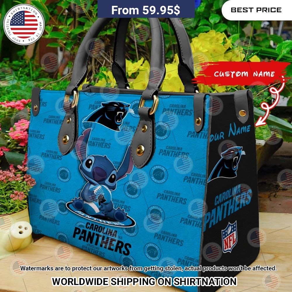 Custom Carolina Panthers Stitch Leather Handbag Ah! It is marvellous