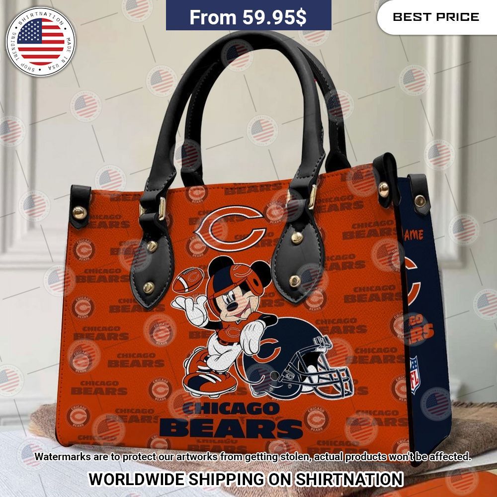 Custom Chicago Bears Mickey Mouse Leather Handbag Wow! This is gracious