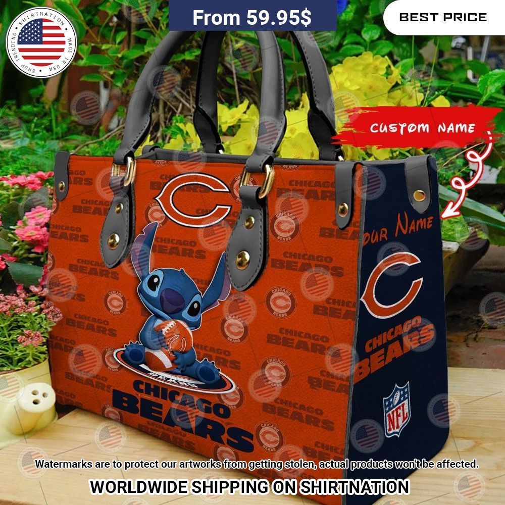 Custom Chicago Bears Stitch Leather Handbag Pic of the century
