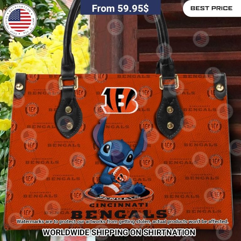 Custom Cincinnati Bengals Stitch Leather Handbag Trending picture dear