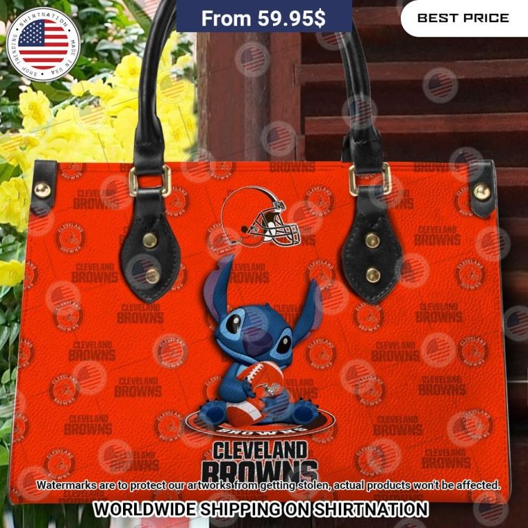 Custom Cleveland Browns Stitch Leather Handbag Damn good