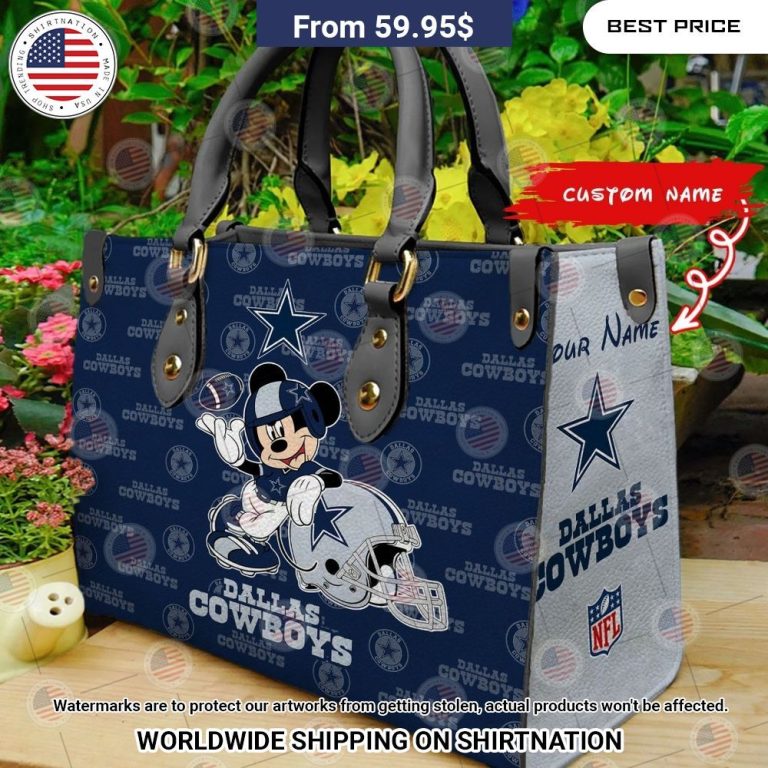 Custom Dallas Cowboys Mickey Mouse Leather Handbag Best couple on earth