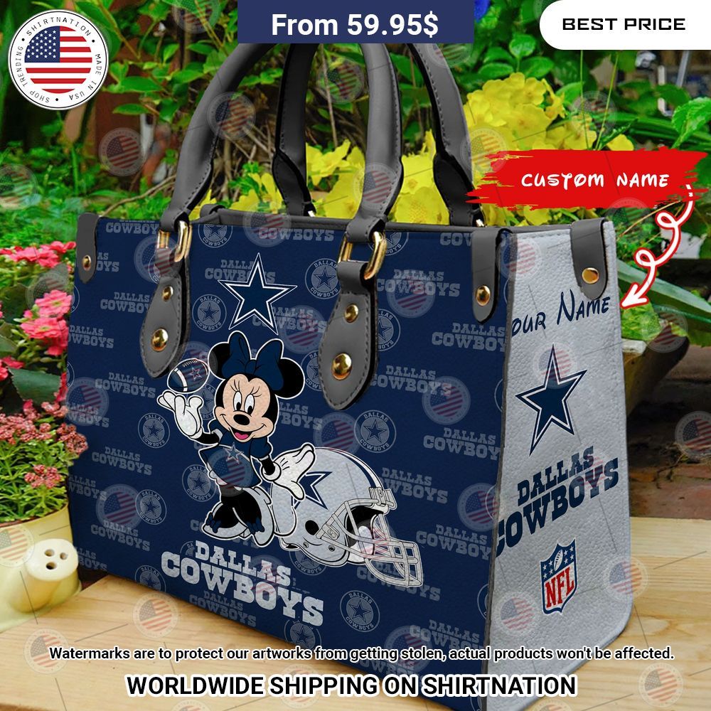 Custom Dallas Cowboys Minnie Mouse Leather Handbag Amazing Pic