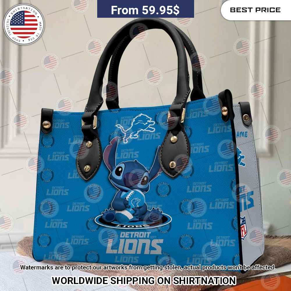 Custom Detroit Lions Stitch Leather Handbag Damn good
