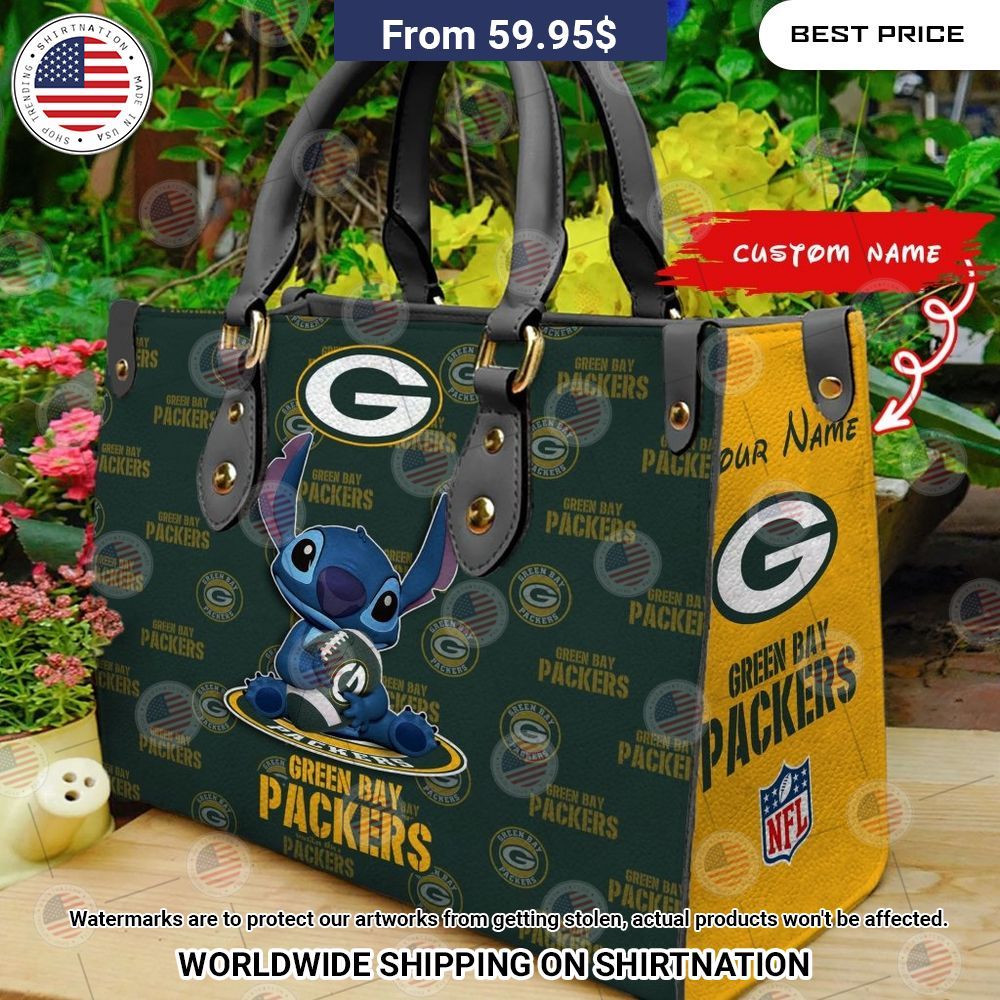 Custom Green Bay Packers Stitch Leather Handbag Good one dear