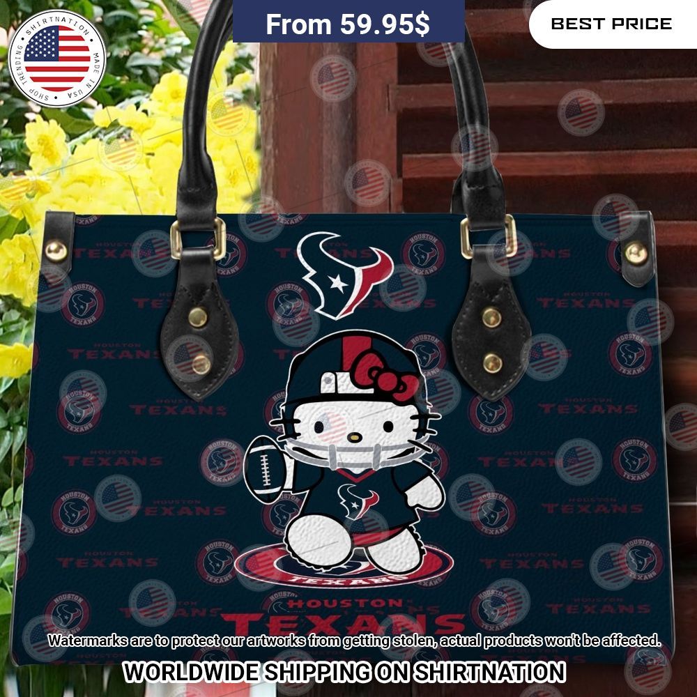 Custom Houston Texans Hello Kitty Leather Handbag Looking so nice